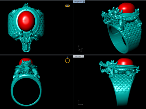 Turtle ring - Dragon Rings - Unicorn Ring - Pixiu ring - N728 Modelo de Impressão 3D