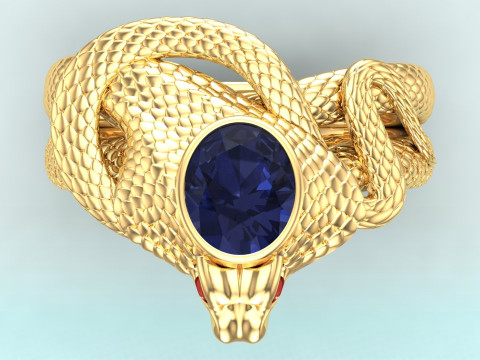 Snake ring - Cobra ring - Mens ring - N215 Modello di stampa 3D