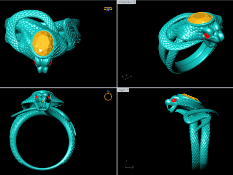 Snake ring - Cobra ring - Mens ring - N215 Modello di stampa 3D