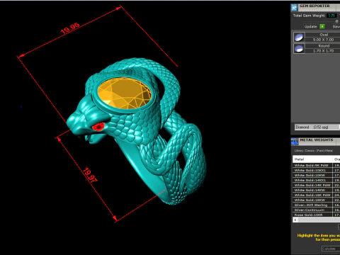 Snake ring - Cobra ring - Mens ring - N215 3D Print Model
