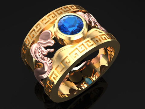 Snake Ring - Cobra ring - Mens ring - N937 Modelo de Impressão 3D