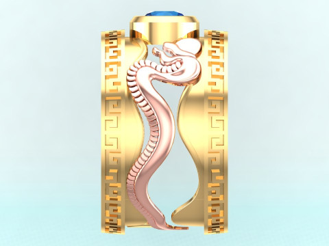 Snake Ring - Cobra ring - Mens ring - N937 Modelo de Impressão 3D