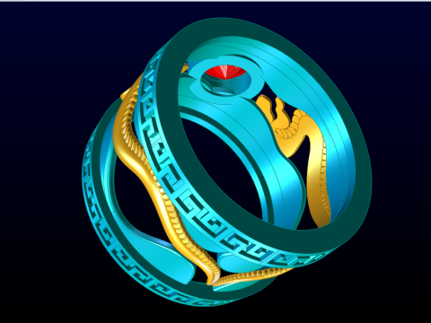 Snake Ring - Cobra ring - Mens ring - N937 Modelo de Impressão 3D