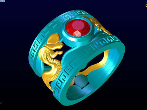 Snake Ring - Cobra ring - Mens ring - N937 Modelo de Impressão 3D