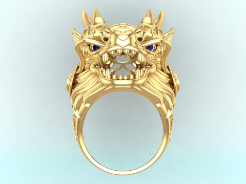 Dragon Ring - Dragon Head Ring - Mens Ring - N442 3D प्रिंट मॉडल