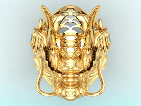 Dragon Ring - Dragon Head Ring - Mens Ring - N442 3D Print Model