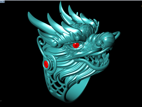 Dragon Ring - Dragon Head Ring - Mens Ring - N442 3D प्रिंट मॉडल
