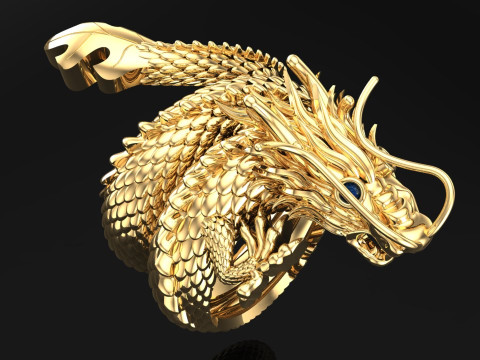 Dragon Ring - Mens Dragon Ring - Mens Ring - N627 3D प्रिंट मॉडल