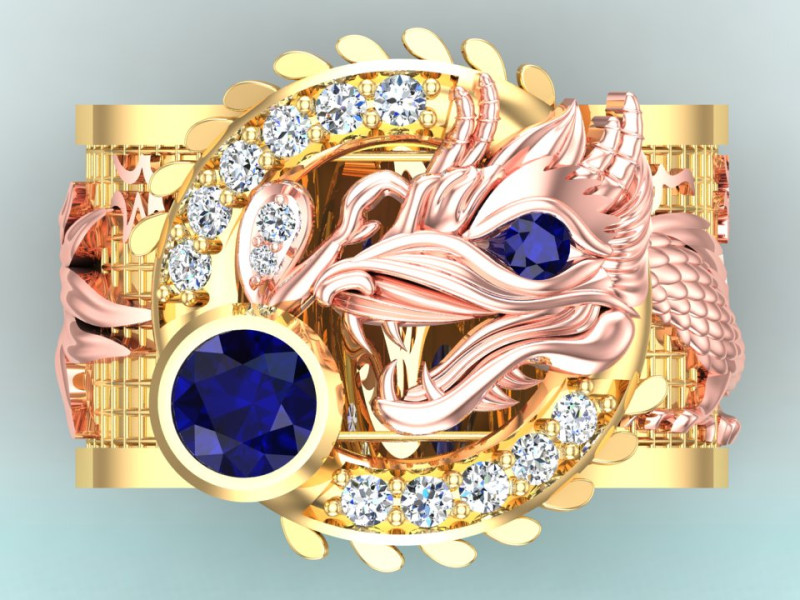 Dragon Ring - Mens Dragon Ring - Mens Ring - N821 3D प्रिंट मॉडल .c4d .max .obj .3ds .fbx .stl .blend