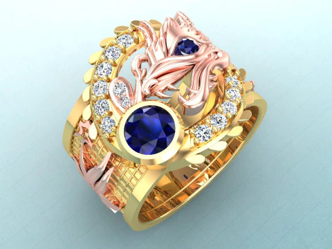 Dragon Ring - Mens Dragon Ring - Mens Ring - N821 3D Print Model