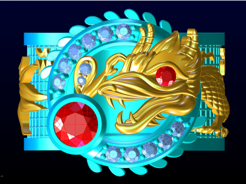 Dragon Ring - Mens Dragon Ring - Mens Ring - N821 Model do druku 3D