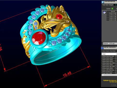 Dragon Ring - Mens Dragon Ring - Mens Ring - N821 3D Print Model