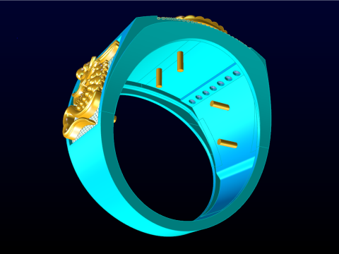 Dragon Ring - Mens Dragon Ring - Mens Ring - N907 Modello di stampa 3D