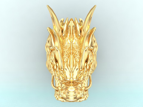 Dragon ring - Mens ring - Dragon head ring - N908 Model do druku 3D