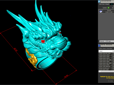 Dragon ring - Mens ring - Dragon head ring - N908 Model do druku 3D