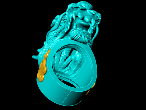 Dragon ring - Mens ring - Dragon head ring - N908 Model do druku 3D
