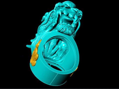 Dragon ring - Mens ring - Dragon head ring - N908 3D Print Model