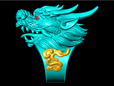 Dragon ring - Mens ring - Dragon head ring - N908 Model do druku 3D