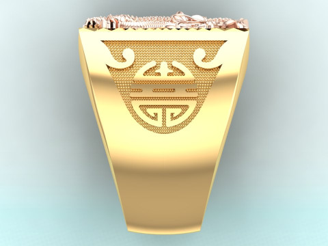 Dragon Ring - Mens Dragon Ring - Mens Ring - N918 3D Принт Модель