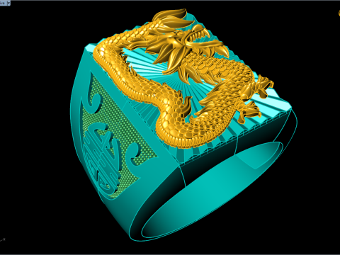 Dragon Ring - Mens Dragon Ring - Mens Ring - N918 3D Принт Модель