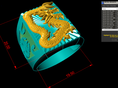 Dragon Ring - Mens Dragon Ring - Mens Ring - N918 3D Принт Модель