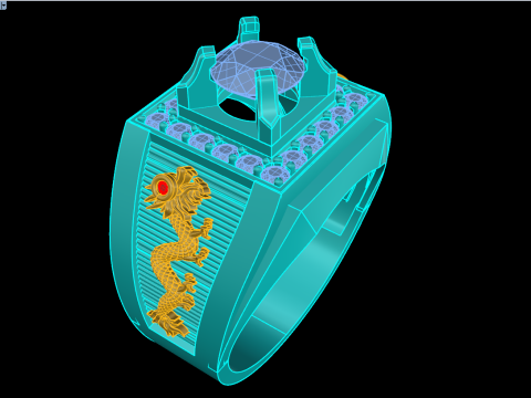 Dragon Ring - Mens Dragon Ring - Mens Ring - N941 3D Print Model