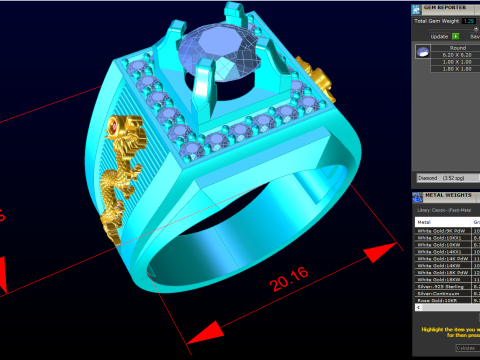 Dragon Ring - Mens Dragon Ring - Mens Ring - N941 3D Print Model