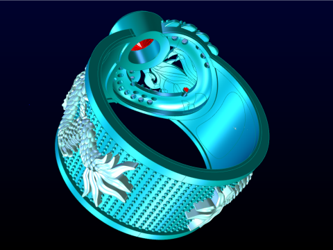Dragon Ring - Mens Dragon Ring - Mens Ring - N957 3D Druckmodell