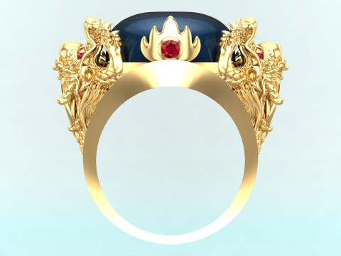 Dragon Ring - Mens Dragon Ring - Mens Ring - N1104 3D Druckmodell