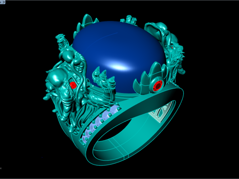 Dragon Ring - Mens Dragon Ring - Mens Ring - N1104 3D Druckmodell