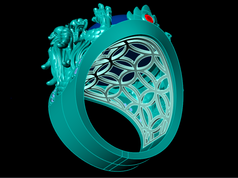 Dragon Ring - Mens Dragon Ring - Mens Ring - N1104 3D Druckmodell