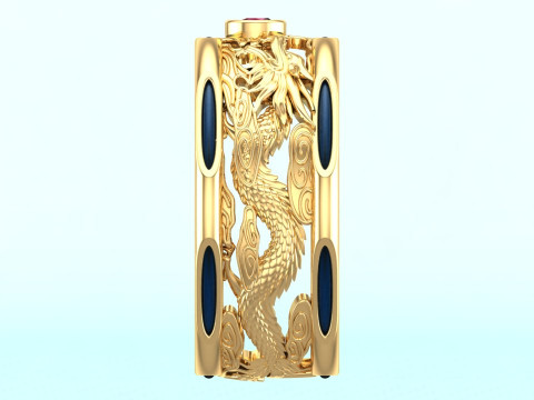 Dragon ring - Elephant hair ring - Elephant ring - N809 Modelo de Impressão 3D