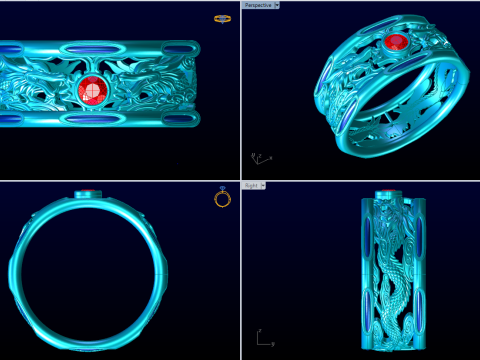 Dragon ring - Elephant hair ring - Elephant ring - N809 Modelo de Impressão 3D