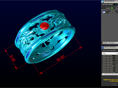 Dragon ring - Elephant hair ring - Elephant ring - N809 Modelo de Impressão 3D