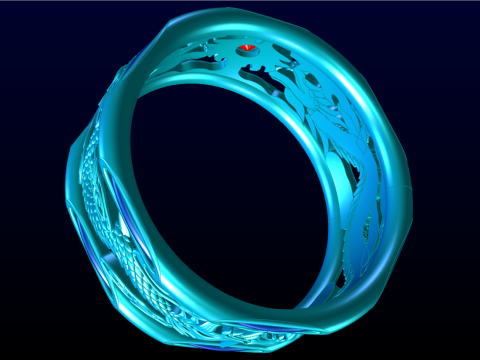 Dragon ring - Elephant hair ring - Elephant ring - N809 Modelo de Impressão 3D