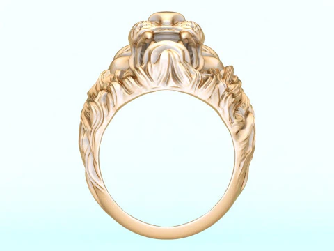 Lion ring - Mens lion ring - Mens ring - N941 3D Print Model