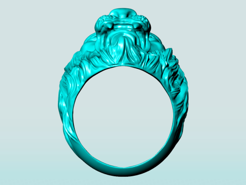 Lion ring - Mens lion ring - Mens ring - N941 3D 打印模型