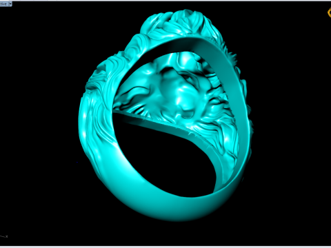 Lion ring - Mens lion ring - Mens ring - N941 3D 打印模型