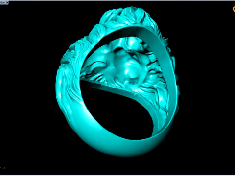 Lion ring - Mens lion ring - Mens ring - N941 3D Print Model