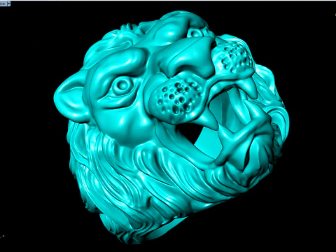 Lion ring - Mens lion ring - Mens ring - N941 3D Print Model