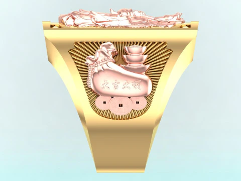 God of wealth ring - Caishen ring - Mens ring - N448 3D Print Model