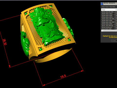God of wealth ring - Caishen ring - Mens ring - N448 3D Print Model