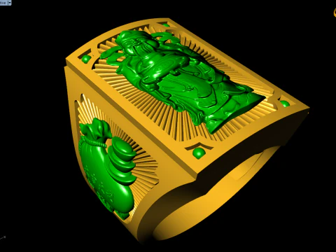 God of wealth ring - Caishen ring - Mens ring - N448 3D Print Model