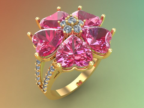 Heart ring - Womens heart ring - Womens ring - N716 Modello di stampa 3D