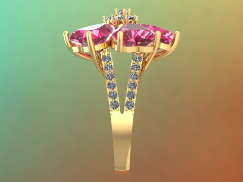 Heart ring - Womens heart ring - Womens ring - N716 Modello di stampa 3D