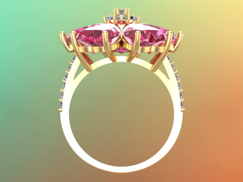 Heart ring - Womens heart ring - Womens ring - N716 Modello di stampa 3D