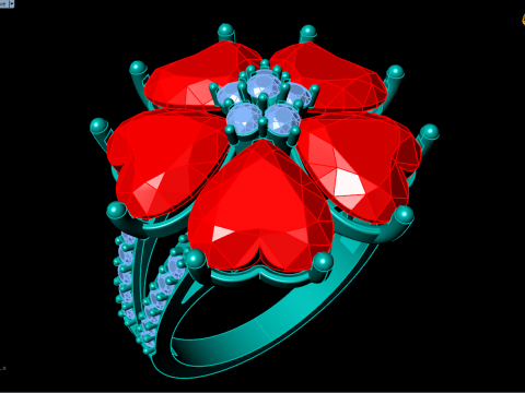 Heart ring - Womens heart ring - Womens ring - N716 Modello di stampa 3D