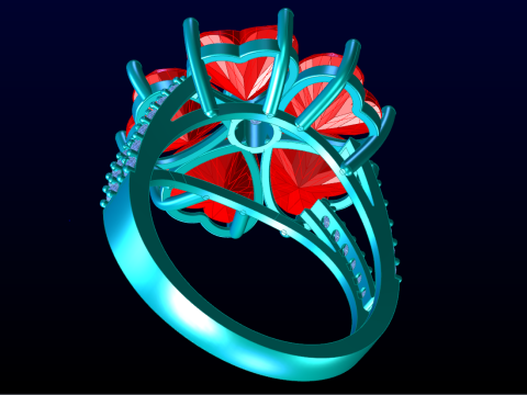 Heart ring - Womens heart ring - Womens ring - N716 Modello di stampa 3D