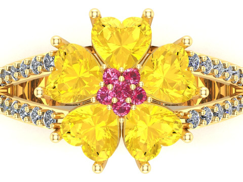 Heart ring - Womens heart ring - Womens ring - N729 3D Print Model