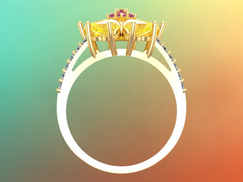 Heart ring - Womens heart ring - Womens ring - N729 3D Print Model